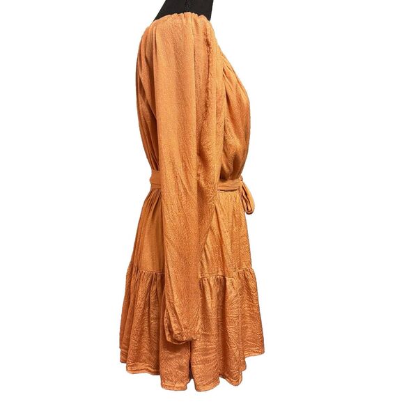 Lovers And Friends Dress Small Golden True Wrap Mini Chic Cocktail Party Date - Picture 2 of 5